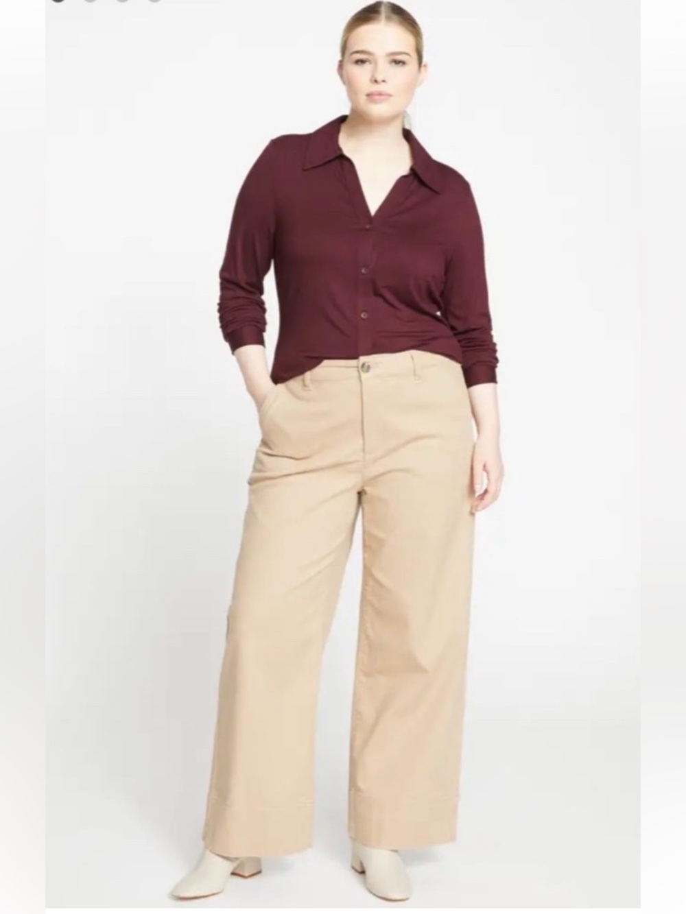 NWT Universal Standard Carol High Rise High Stretch Jeans in Ivory Size XL